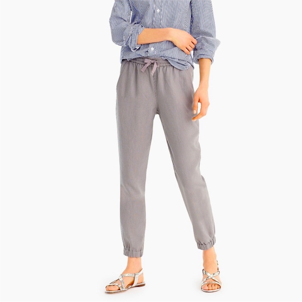 J. Crew Point Sur Tall 6 linen blend gray pants